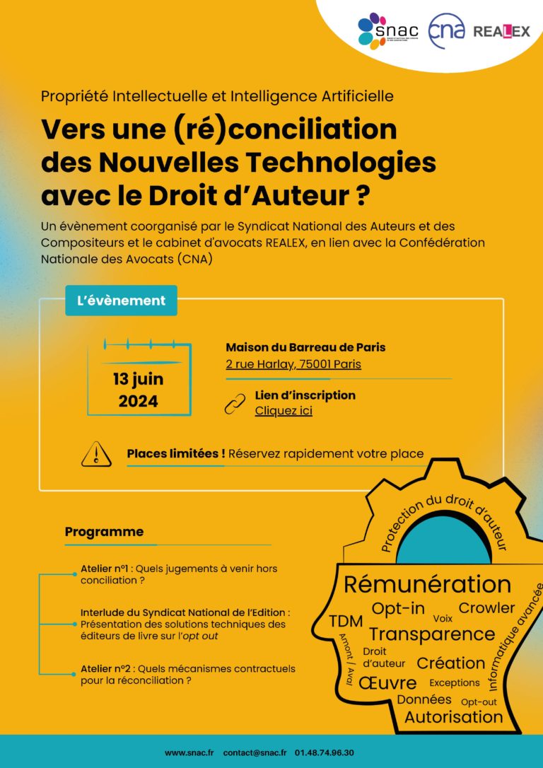 Propriété Intellectuelle et Intelligence Artificielle – 13 juin 2024 – Maison du Barreau de Paris